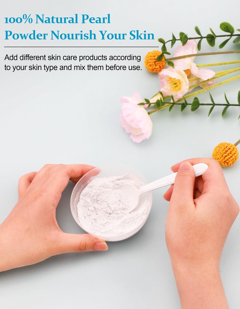 Jutqut 2PCS Freshwater Pearl Powder Organic, 100% Natural Pearl Powder, DIY Skincare —DIY Antioxidant, Deep Cleansing, Pore-Shrinking, Anti-Aging Mask