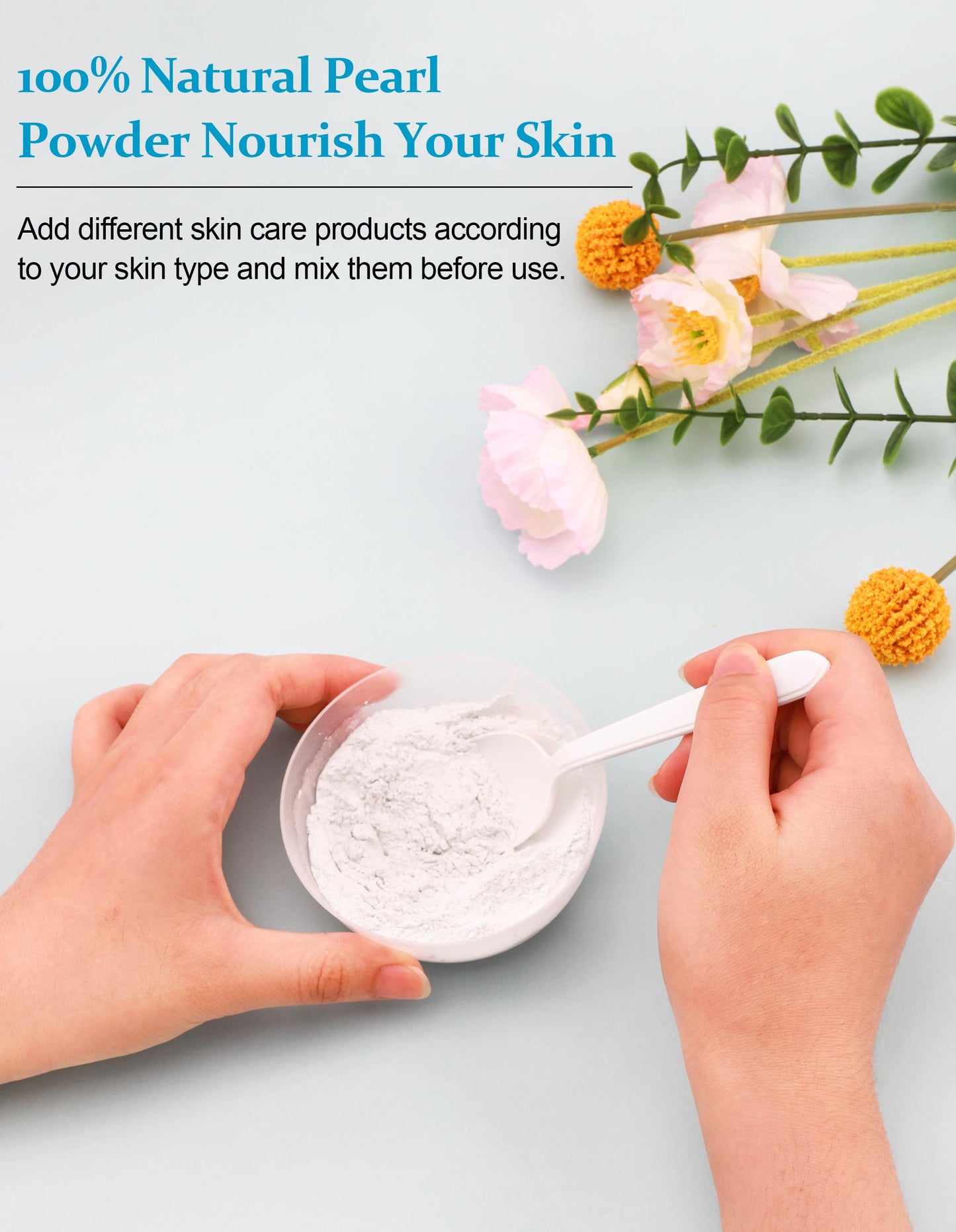 Jutqut 2PCS Freshwater Pearl Powder Organic, 100% Natural Pearl Powder, DIY Skincare —DIY Antioxidant, Deep Cleansing, Pore-Shrinking, Anti-Aging Mask