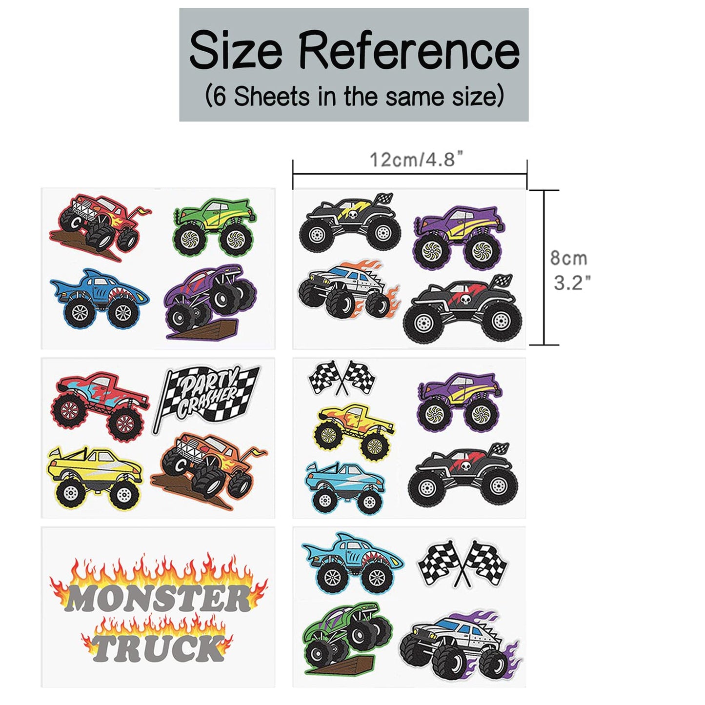 Fake Tattoos for Kids, 500+ Mixed Styles Temporary Tattoos Stickers for Girls and Boys, Monster Truck Unicorn Mermaid Marine Animals Flower Fairy Pirate Tattoos for Kids Birthday Party Supplies