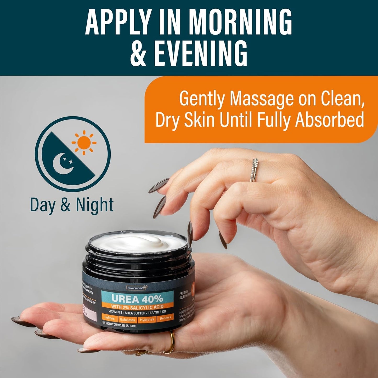 Urea Cream 40% - Maximum Strength Moisturizer for Extremely Dry Skin | Urea + Salicylic Acid - 5.3 fl oz