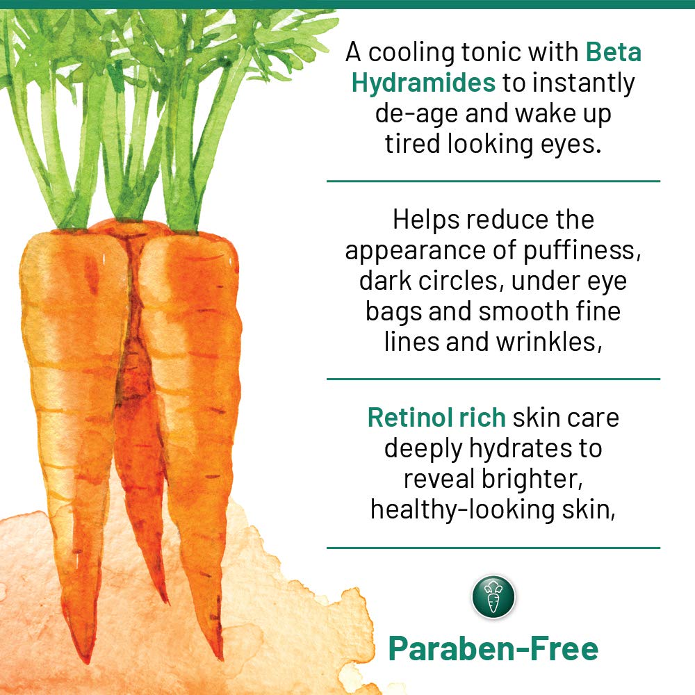 40 Carrots Carrot & Cucumber Eye Gel with Retinol for All Skin Types - Smooths Fine Lines & Reduces Wrinkles, Crow's Feet, Dark Circles, Under Eye Bags | Paraben Free (0.5 fl oz) (Pack of 2)