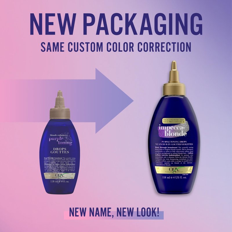 OGX Impecca-Blonde Purple Toning Drops for Blonde Enhance, 4 fl oz