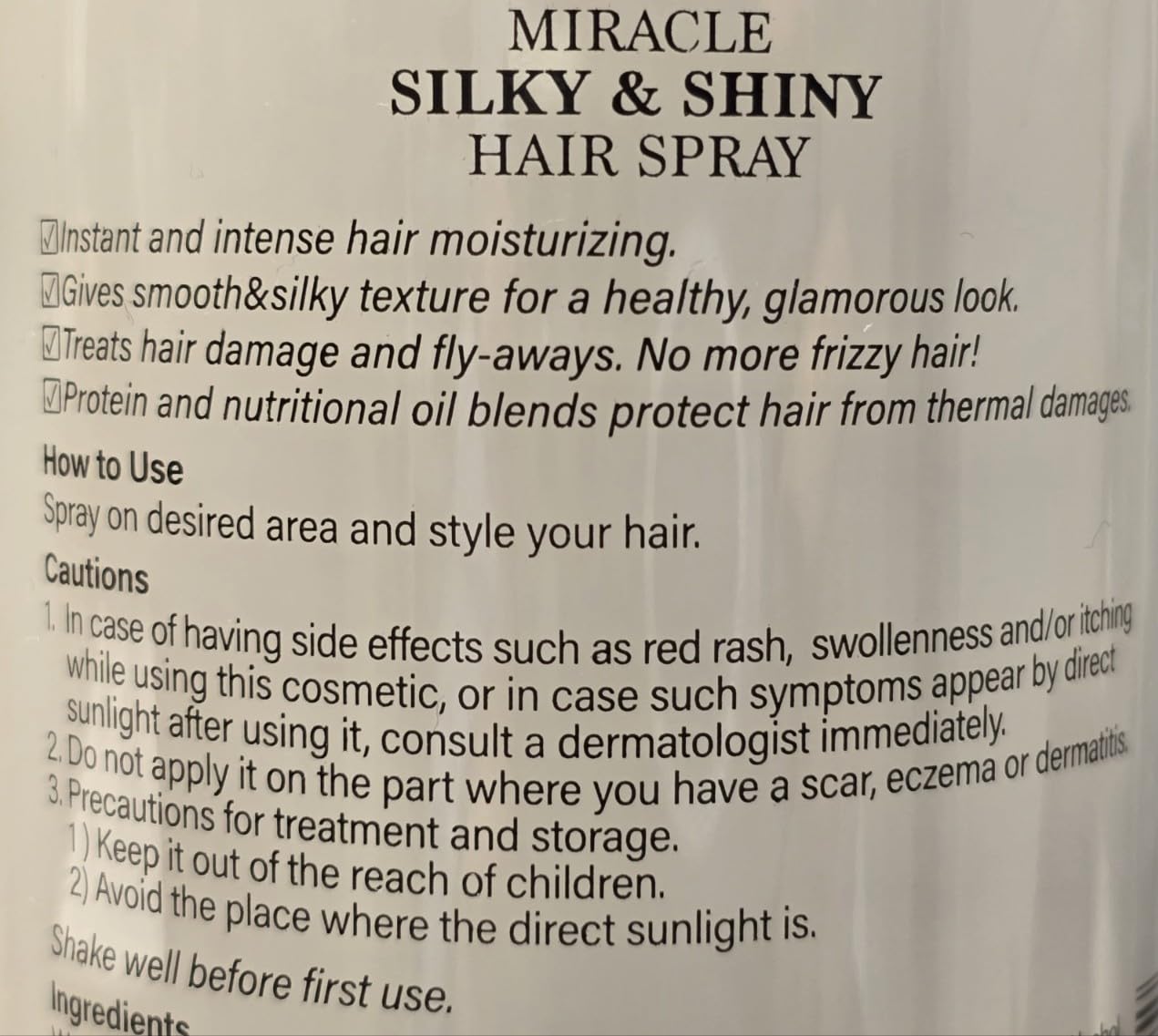 Elabore Miracle Silky & Shiny Hair Spray 300ml / 10.14fl.oz