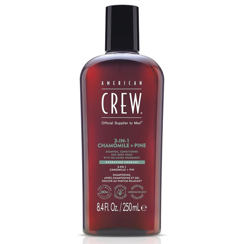 American Crew 3-in-1 Shampoo, Conditioner & Body Wash for Men - Chamomile & Pine, 8.4 fl oz