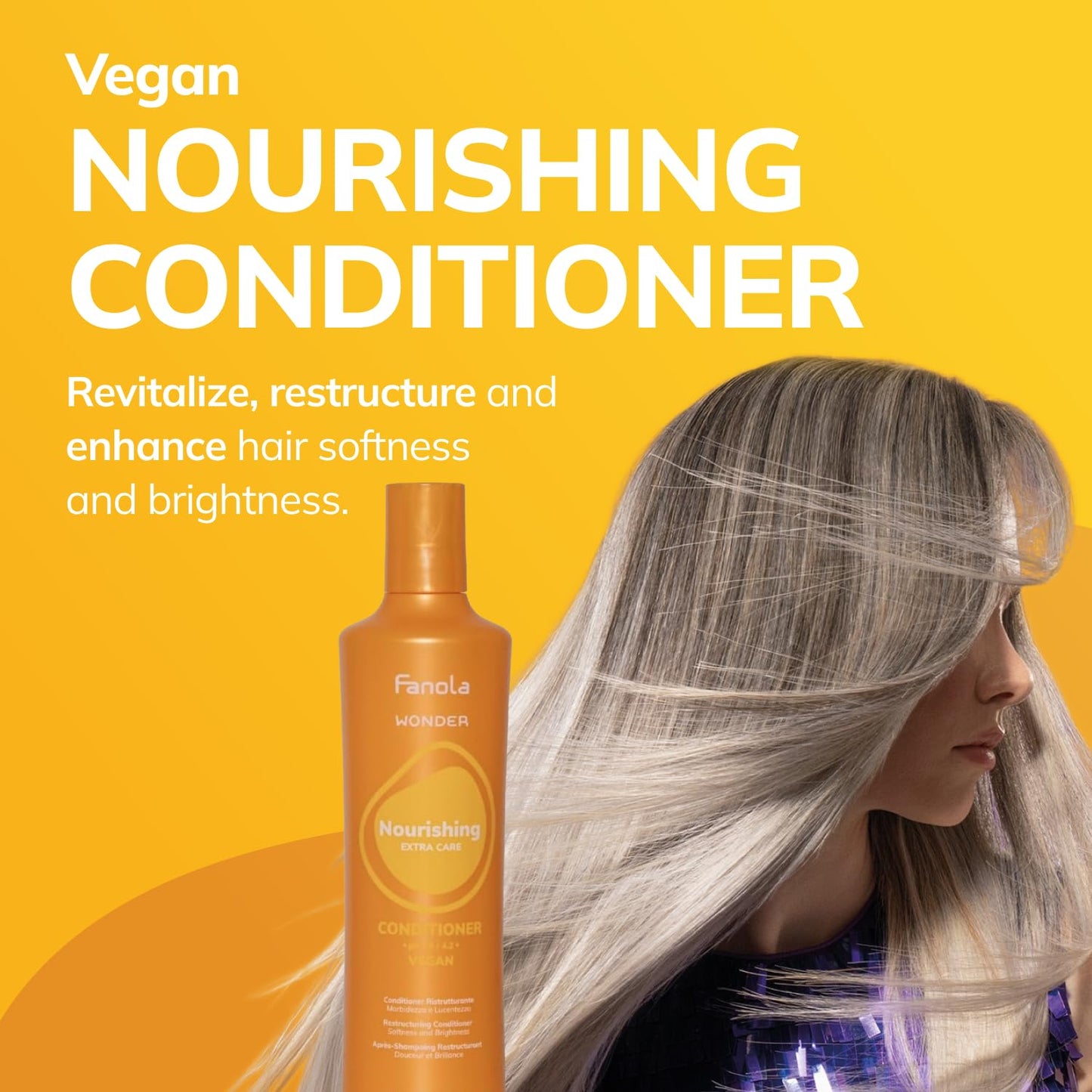 Fanola Wonder Nourishing Conditioner for Damaged Hair - Hydrating Treatment for Dry, Frizzy, and Chemically Treated Hair - Softens, Detangles, and Enhances Shine (33.8 Fl oz)