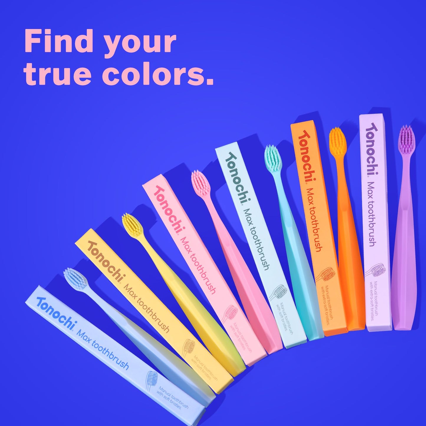 Tonochi Max Extra Soft Toothbrush for Adults with Sensitive Gums, Soft Bristle Toothbrushes, Wide Head for Back Teeth, Ergonomic Non-Slip Grip, BPA Free, Individually Wrapped, 4 Pack, Blush Pink
