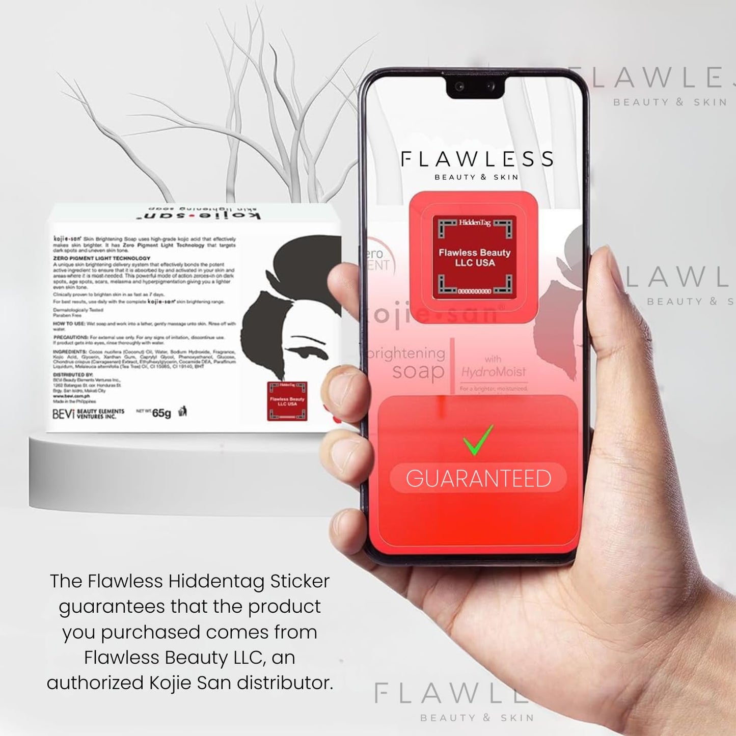 Kojie San Skin Brightening Soap - Bundle Pack - Original Kojic Acid, Dark Spot Remover Bar Soap with Coconut & Tea Tree Oil, 65g x 24 Bars