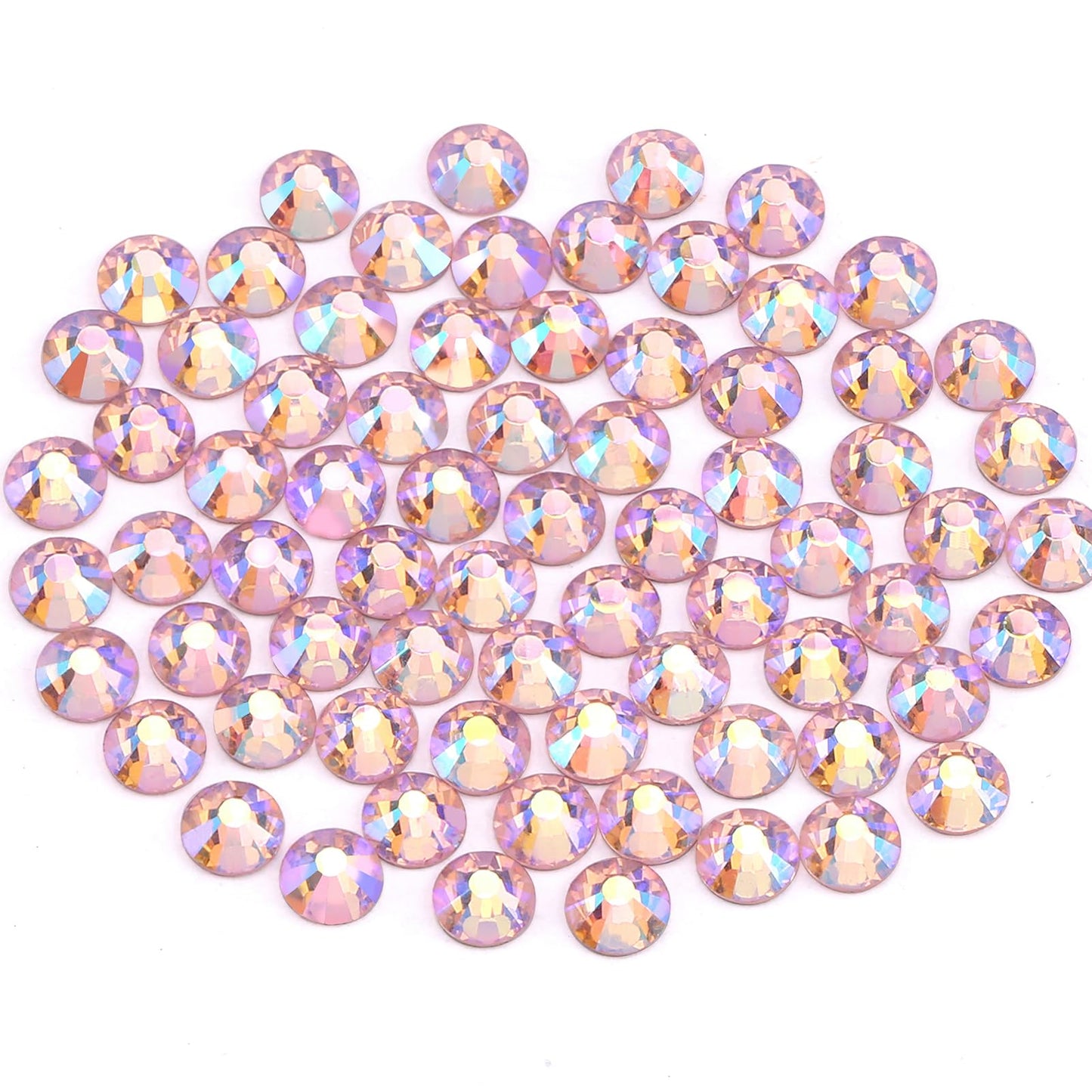 Novani Pink AB Rhinestones Glass Rhinestone for Crafts Flatback Crystals Gems and Rhinestones for Nails Art Makeup Face Clothes Shoes Decoration DIY(SS20, 1440pcs, Pink AB)