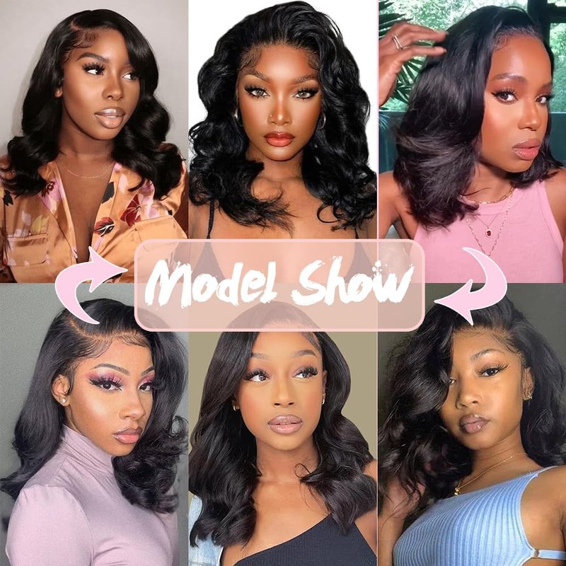 Human Hair Lace Front Wig - 13x4 Body Wave HD Transparent Lace | 180% Density, Pre-Plucked, 12 Inch Natural Color