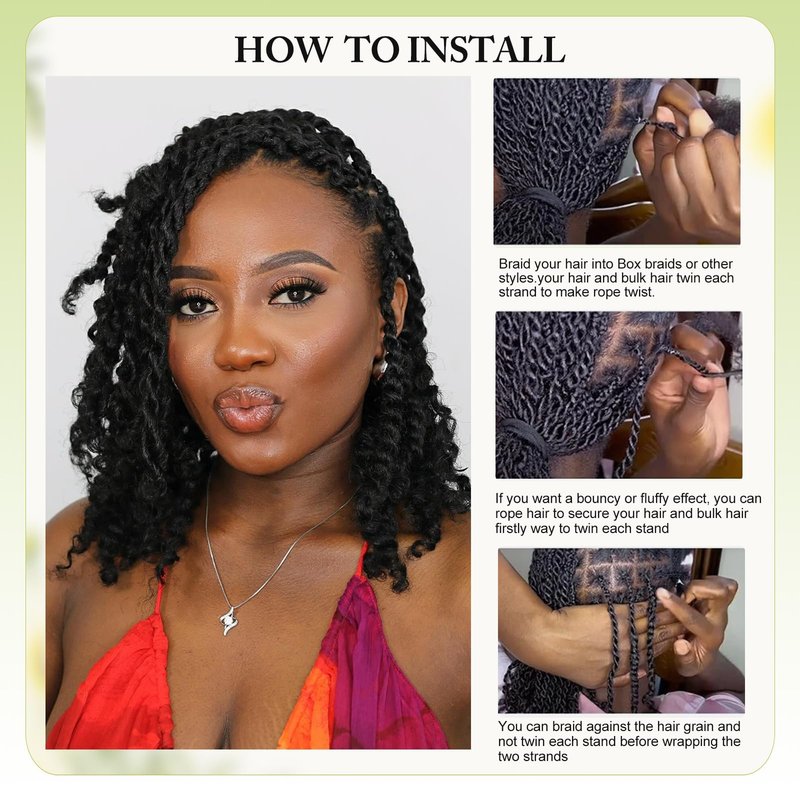 Afro Kinkys Bulk Human Hair 12 Inch 50g/Pack Braiding Hair for Permanent Micro Locs/Twists/Braids/Repair Locs Natural Black Curly Hair Extensions