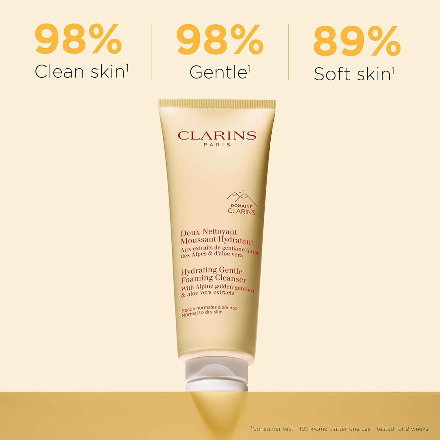 Clarins Hydrating Gentle Foaming Face Cleanser - Soothes & Softens | Aloe Vera for Hydration | Normal to Dry Skin