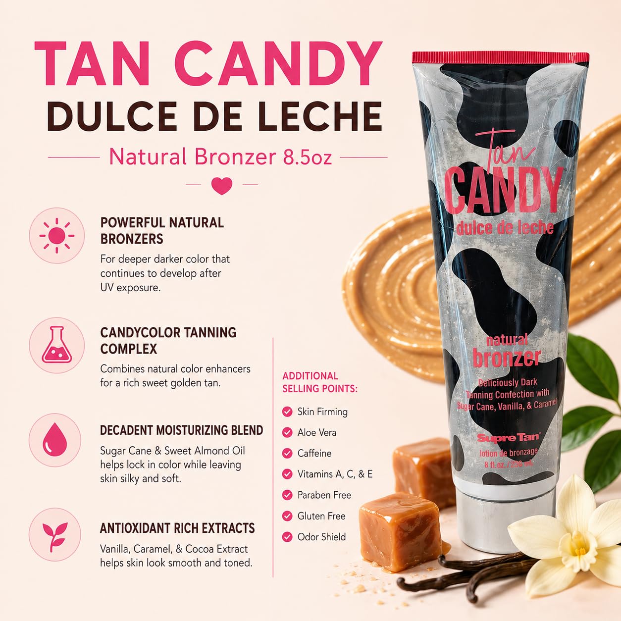Tan Candy dulce de leche Natural Bronzer Supre Tan, Brown