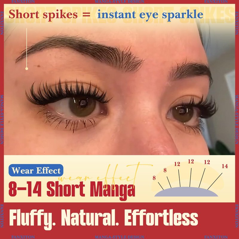 Fairy Lash Clusters with Spikes Eyelash Extensions Wispy Manga Lashes Individual Lashes Extension 8-14mm DIY Soft Eyelash Clusters 144Pcs Lash Clusters Kit DIY at Home by FANXITON