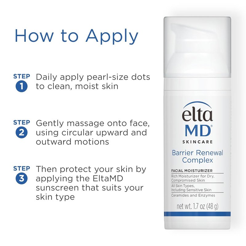 EltaMD Barrier Renewal Complex Face Moisturizer - Hydrating Cream for Dry & Sensitive Skin Types | 1.7 oz