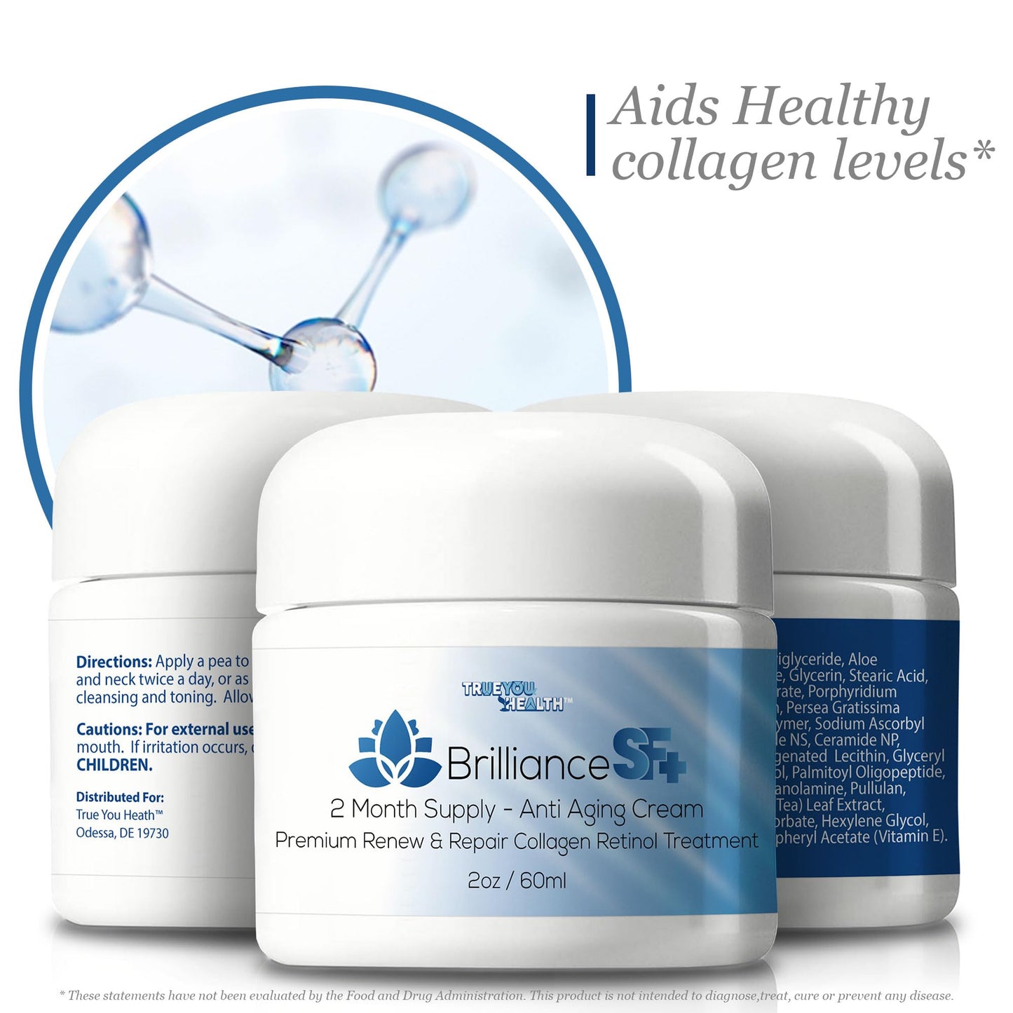 Brilliance SF Plus 2 Month Supply Anti Wrinkle Cream - Our Best Pro Brilliance SF Anti Aging Cream / Anti Wrinkle Cream Plus - Premium Plus Brilliance SF Cream for Day & Night - Promote Soft Skin