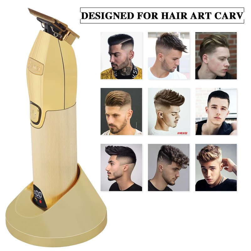 KEMEI Hair Clipper for Men - Professional Cordless Hair Trimmer with LED Display & 6 Guide Combs | Grooming Kit