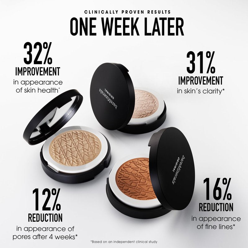 bareMinerals Original Pressed Powder Foundation Mineral SPF 15 – Talc-Free, Natural Matte Finish, Buildable Coverage, Vegan, Clean Beauty