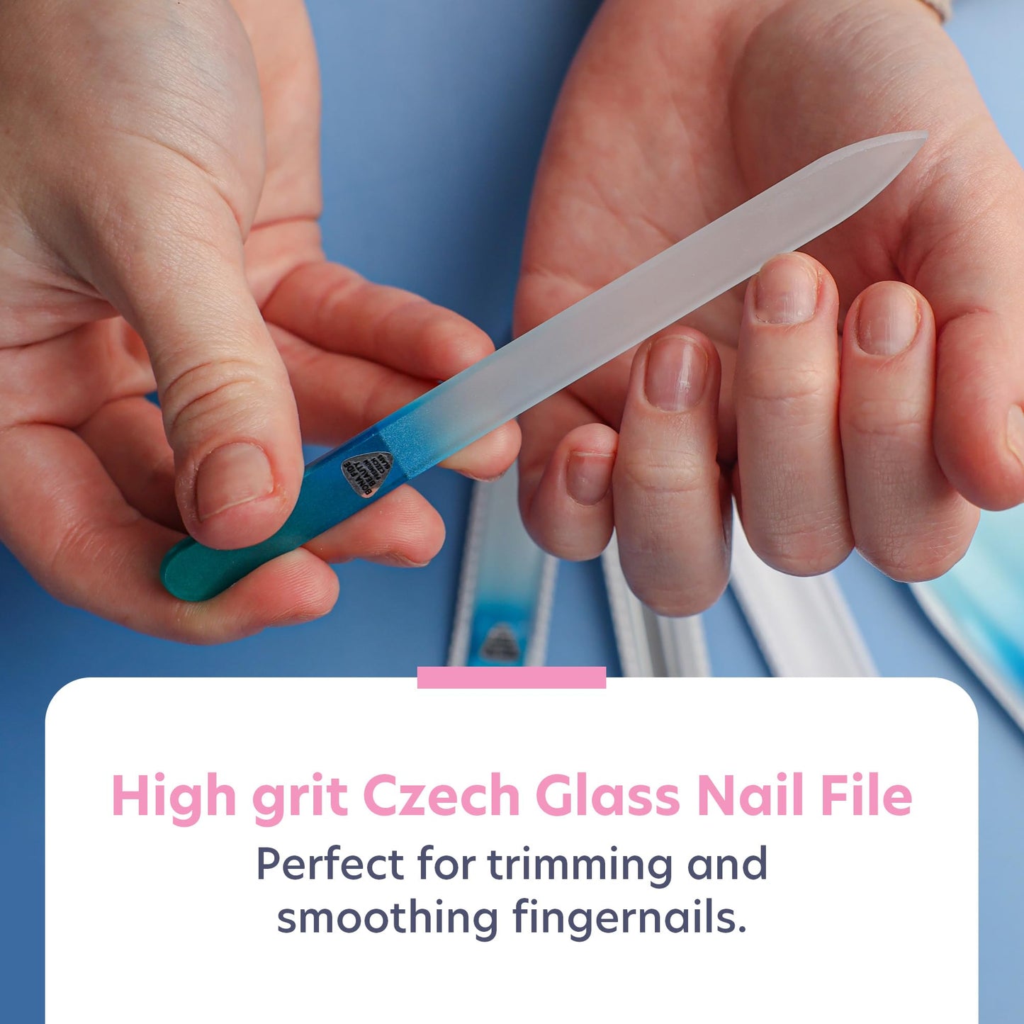 Bona Fide Beauty Czech Glass Gift Set: Foot File, Nail File, Cuticle Pusher