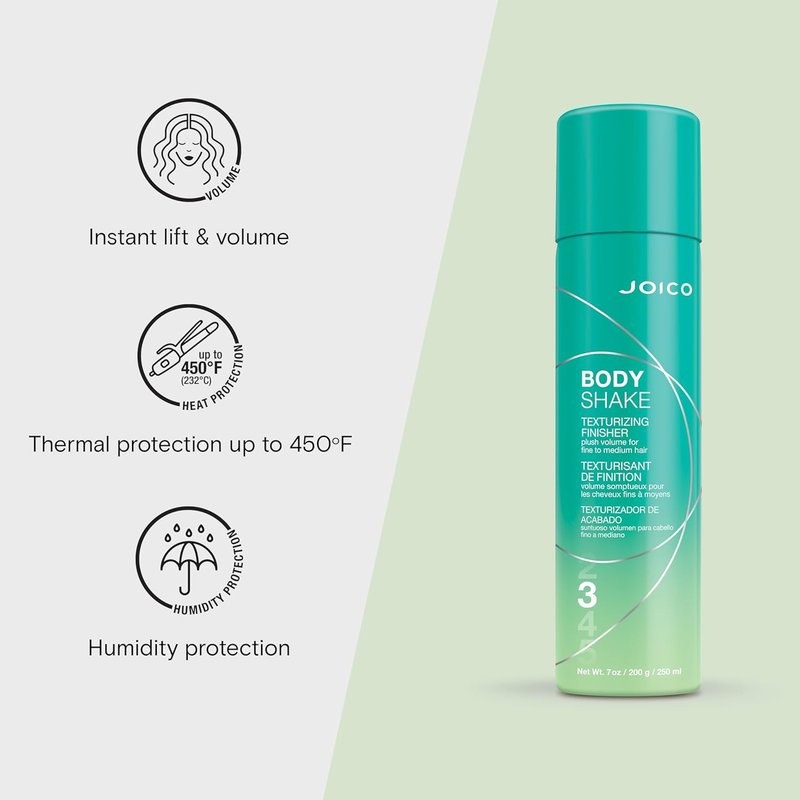 Joico Body Shake Texturizing Finisher - Long-Lasting Volume & Frizz Control for Fine to Medium Hair | Thermal & UV Protection