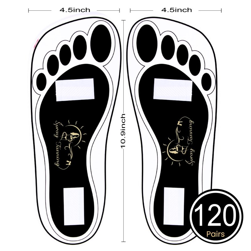 120Pairs(240Feets) Disposable Stick Spray Tanning Feet Pads Perfect for preventing spray tan solution,Deluxe & Hygienic Spray Tan Feet Pads-Ideal for Salons and Spas or Home,Easy to Apply