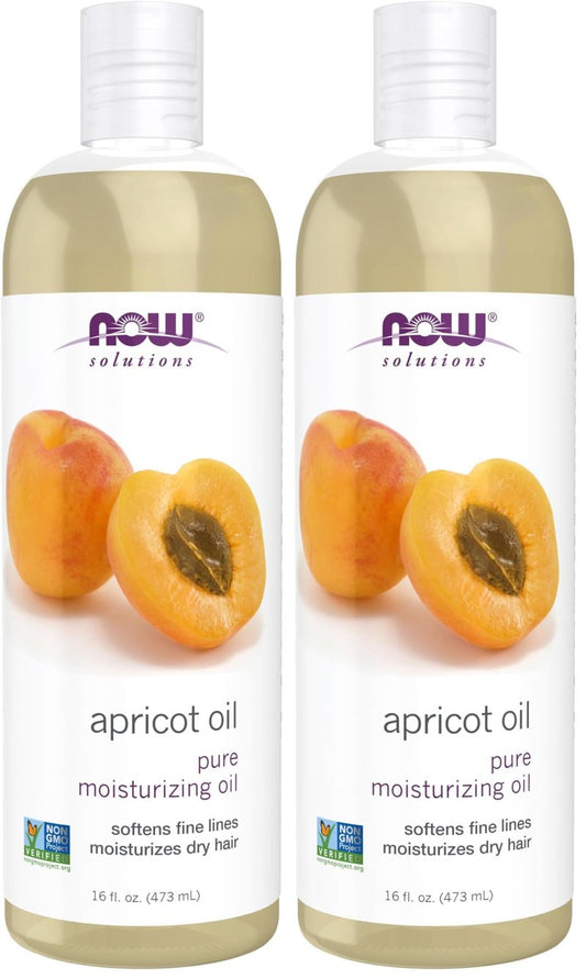 NOW Solutions, Apricot Kernel Oil, Hair Moisturizer, Rejuvenating Skin Oil, Softens Fine Lines, 16-Ounce (Pack of 2)