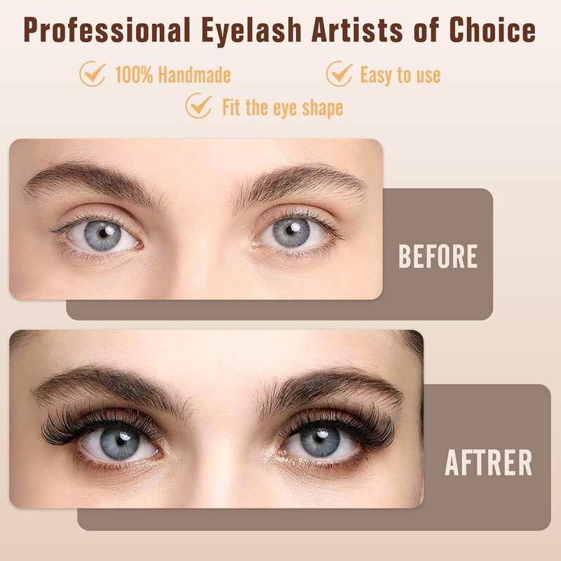 Classic Volume Lash Extensions - 0.03 CC Curl Mixed 8-15mm Trays | Super Matte Black Individual Lashes for Salons