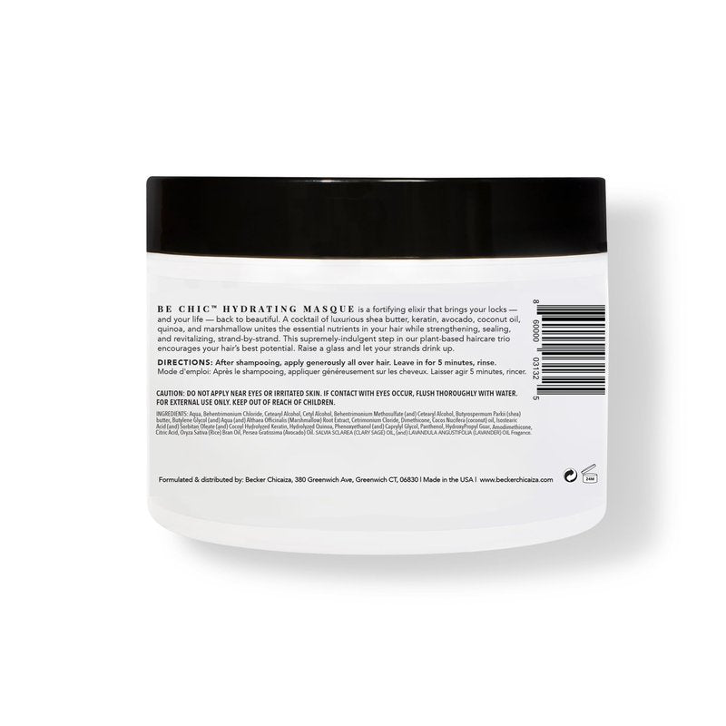 BE CHIC Hydrating Hair Masque by Becker Chicaiza – Damage Repair, Plant-Based, Shine Boosting, Color-Safe Hair Treatment