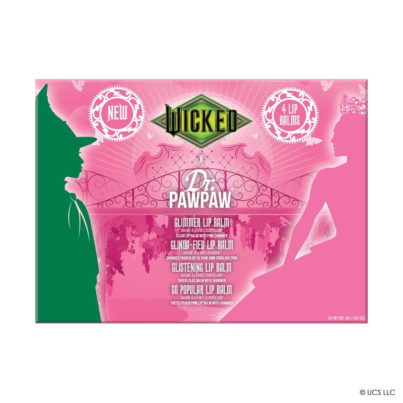 Dr. PawPaw Glinda Wicked Balm Collection - Natural Aloe Vera Lip Balm Set | Gluten-Free Moisturizer - 4 Pack