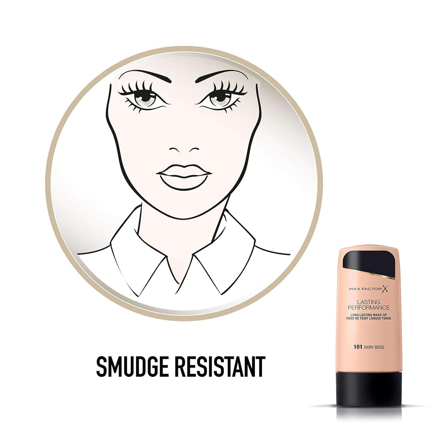 Max Factor Long Lasting Foundation - 101 Ivory Beige | Flawless Finish & All-Day Wear