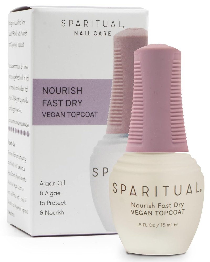 SpaRitual Nourish Fast Dry Topcoat - Vegan Quick Dry Nail Polish Protector | 0.5 fl oz