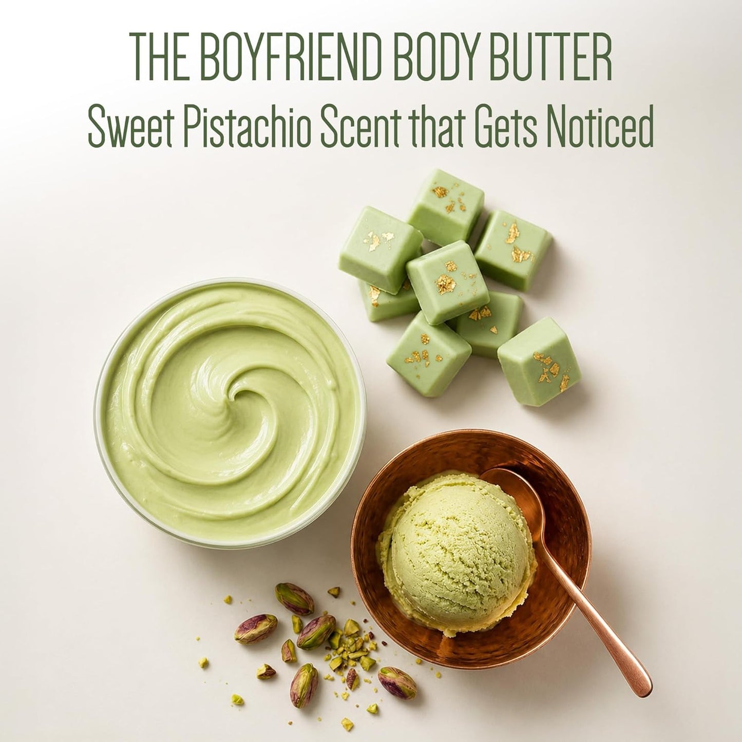 Pistaché Skincare Pistachio Oil Whipped Body Butter - Rich Moisturizer with Vitamin E & Antioxidants | 8 oz