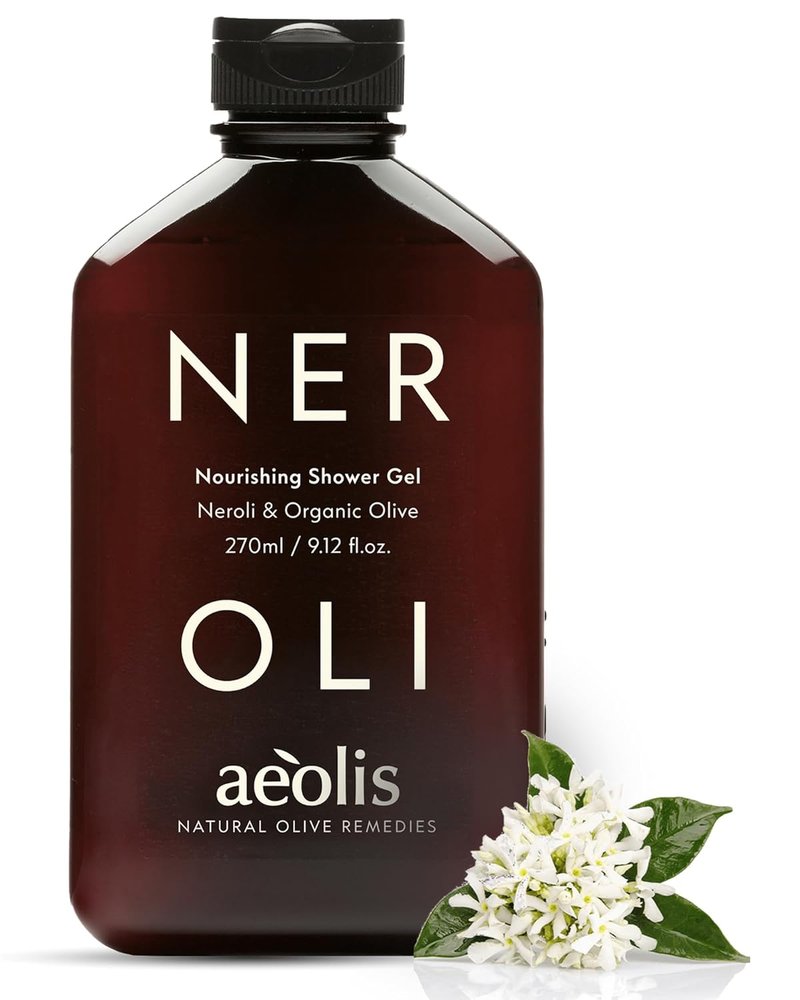 AEOLIS Body Wash - Nourishing Olive Oil Shower Gel for Men & Women | Sulfate-Free, Hydrating Cleanser, 9.12 Fl Oz (Neroli & Olive Leaves)