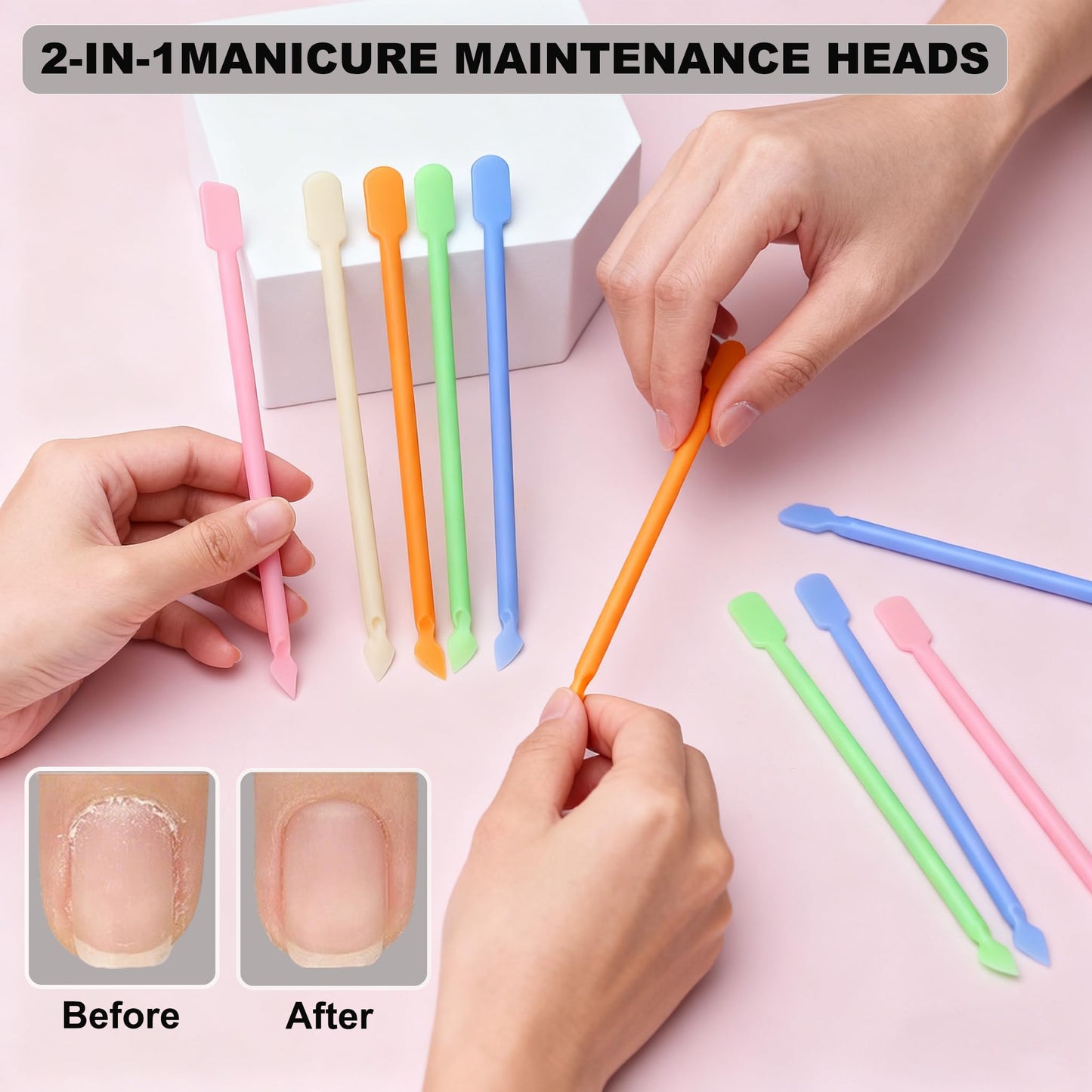 HaimiLiya 30Pcs Plastic Cuticle Pusher, Small Dual-end Dead Skin Nail Pusher Nail Dirt Cleaner Tool Gel Polish Remover Tool, Gentle Plastic Pusher, Manicure Tool