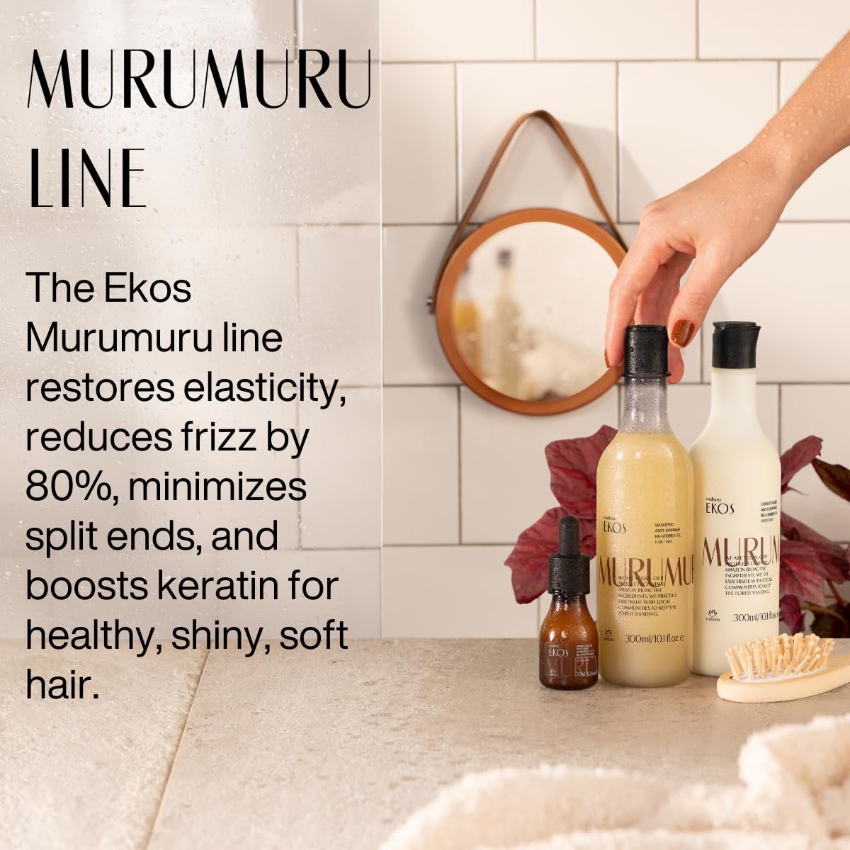 natura - Ekos Murumuru Restoring Conditioner Refill - Anti-Damage - Hair Detangler & Moisturizer - Vegan Hair Care - Brazilian Beauty Secrets - Personal & Self Care - 10.1 fl oz (300ml)