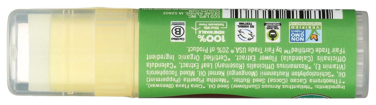 Eco Lips, Lip Balm Mongo Kiss Peppermint Organic, 0.25 Ounce