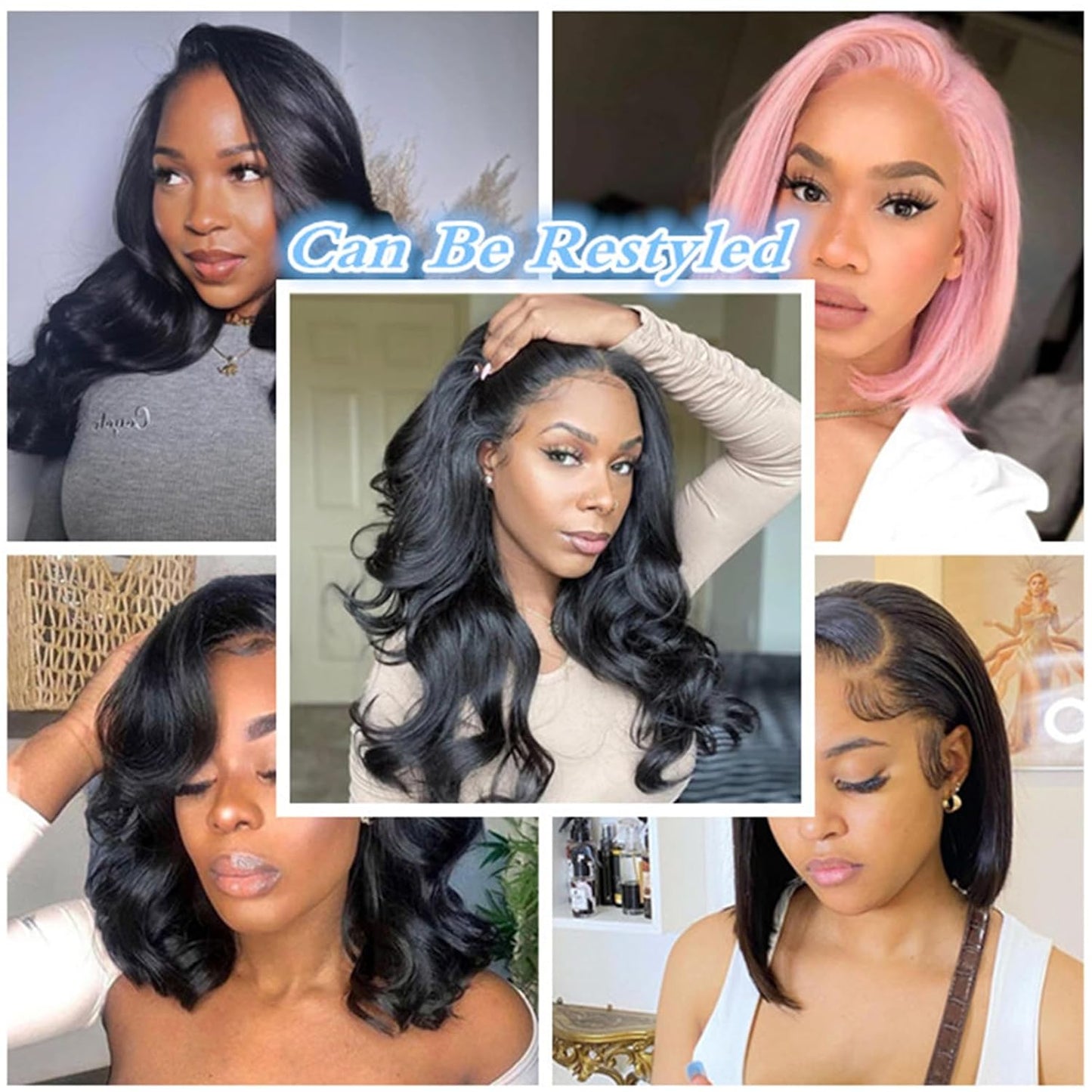 Short Bob Wigs Human Hair - 13x4 Lace Front Pre-Plucked Body Wave Wig for Black Women | 10 Inch Glueless Style