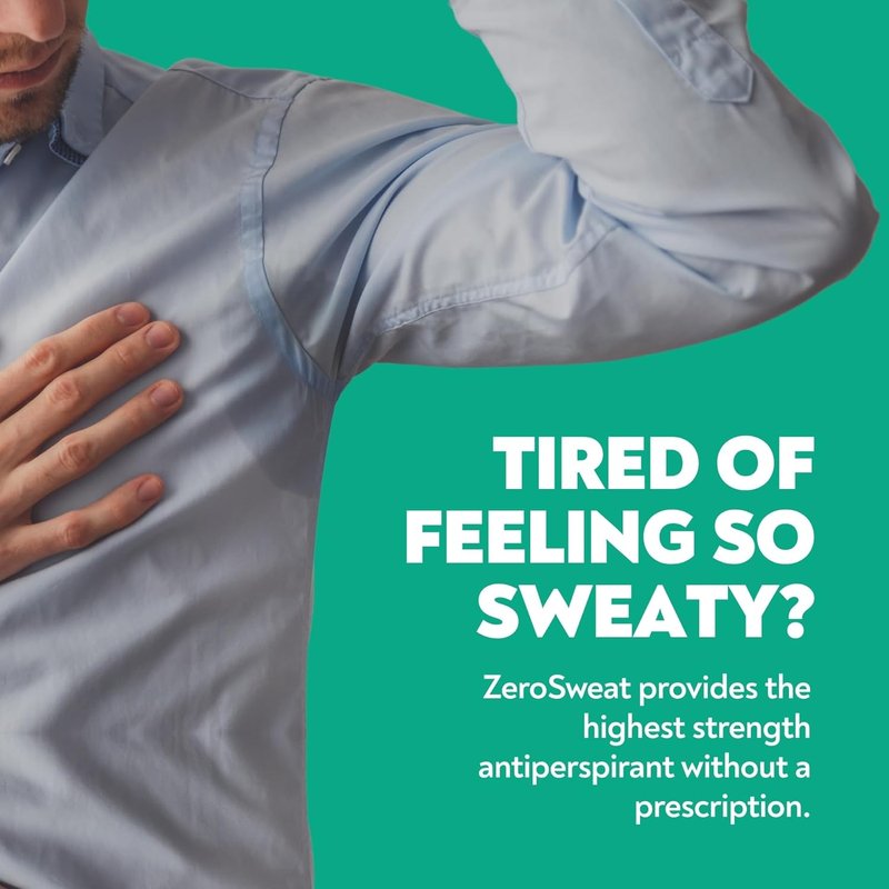 ZeroSweat Antiperspirant Deodorant - Clinical Strength Hyperhidrosis Treatment | Reduces Armpit Sweat (2 Pack)