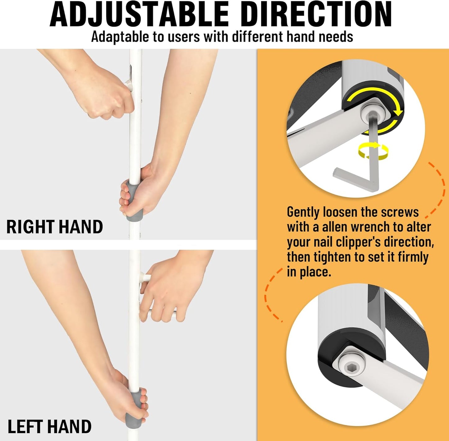 Long Handled Toenail Clippers - Ergonomic Design for Thick Nails | Ideal for Seniors & Arthritis Sufferers, 50cm