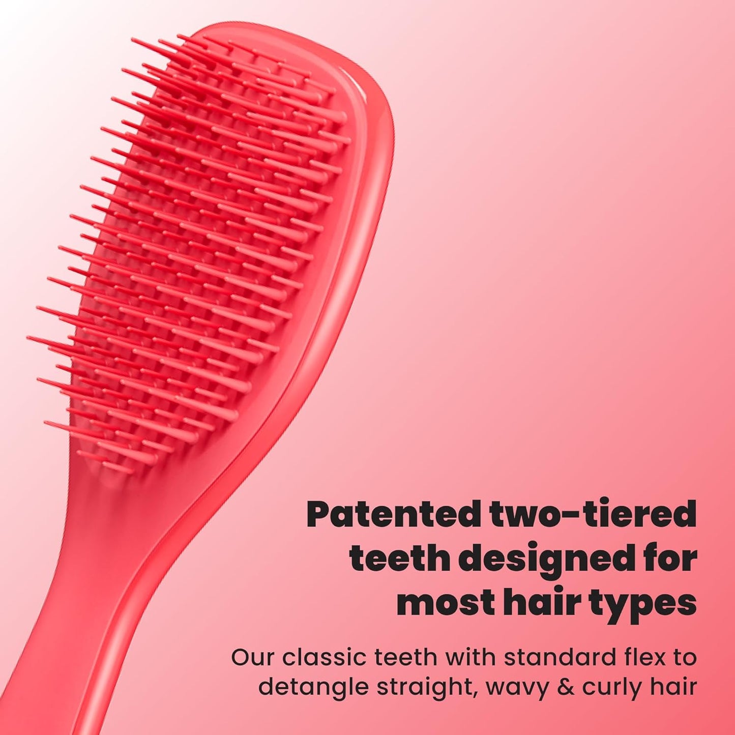 Tangle Teezer Ultimate Detangler Brush - Travel-Size Mini Hair Brush for Straight to Wavy Hair | Pink Punch