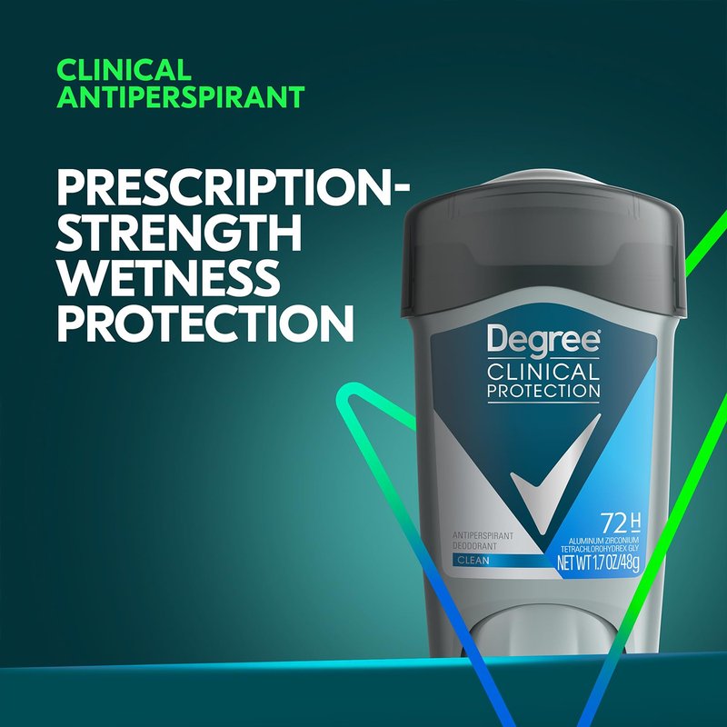 Degree Men Clean Clinical Antiperspirant Deodorant - 1.7 Ounce | Pack of 3 for Maximum Odor Protection