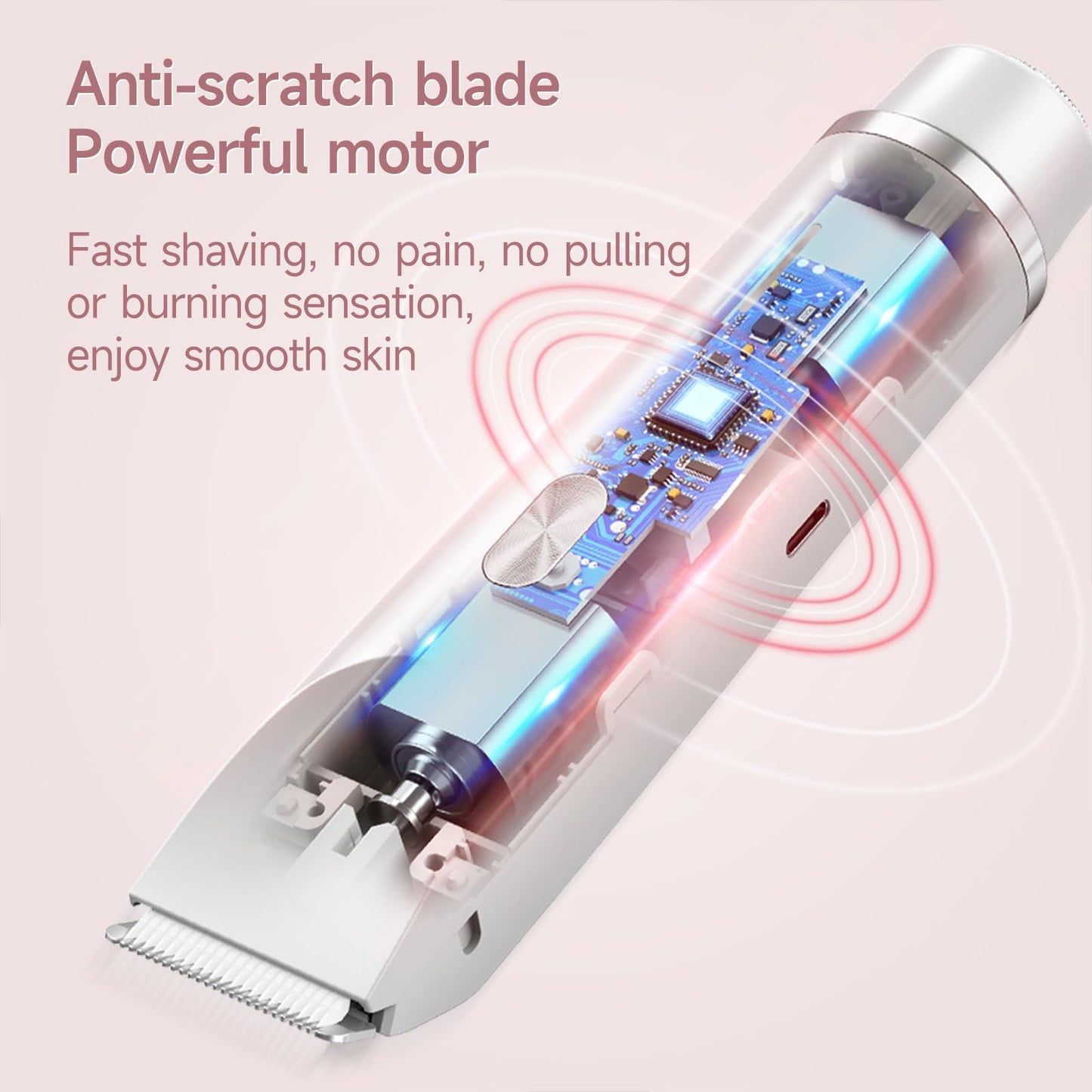 Bikini Trimmer for Women Electric Razors for Women, Double Head Dual Purpose, IPX7 Waterproof Hair Razor, Ceramic Blade Hair Trimmer Wet & Dry Use, Painless Electric Shaver for Facial and Body