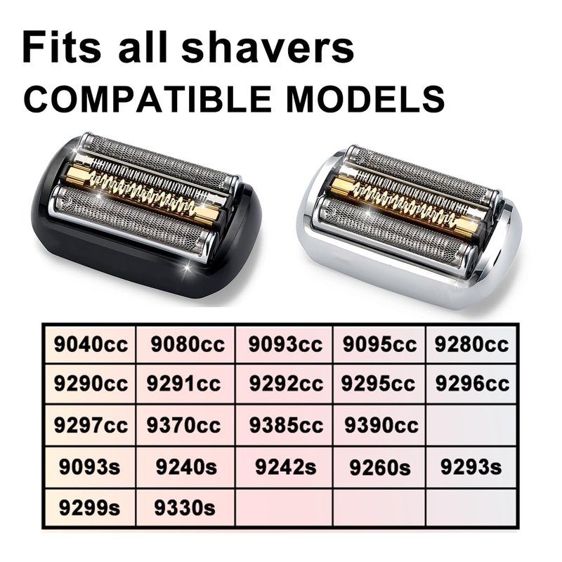 2Packs Series 9 92S Electric Replacement Shaver Head Accessories Compatible with Braun Series 9 Electric Razors 9290cc, 9291cc, 9370cc, 9293s, 9385cc, 9390cc, 9330s, 9296cc (Upgraded ver.)