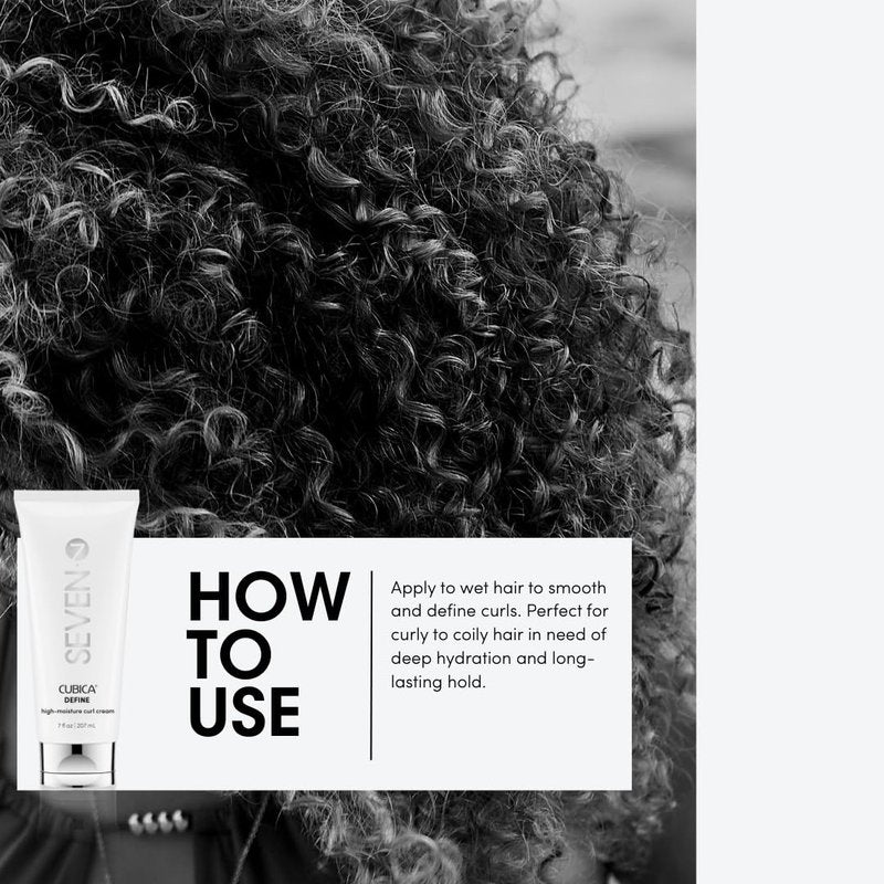 SEVEN Mezzo Define High Moisture Curl Cream, Curl Defining Cream for Curly Coily Hair, Anti Frizz Hydrating Styling Cream with Shea Butter Argan Oil, Bounce Shine Control, 7oz