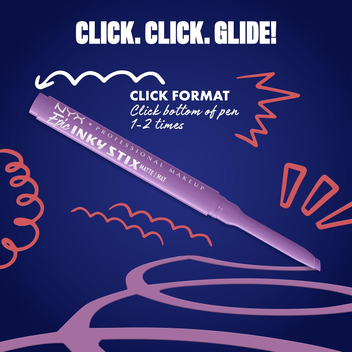 NYX PROFESSIONAL MAKEUP Epic Inky Stix Eyeliner, Mechanical Cream Gel Eyeliner, Waterproof Formula With Up To 24HR Wear - 09 Lavender Link (Matte Purple)