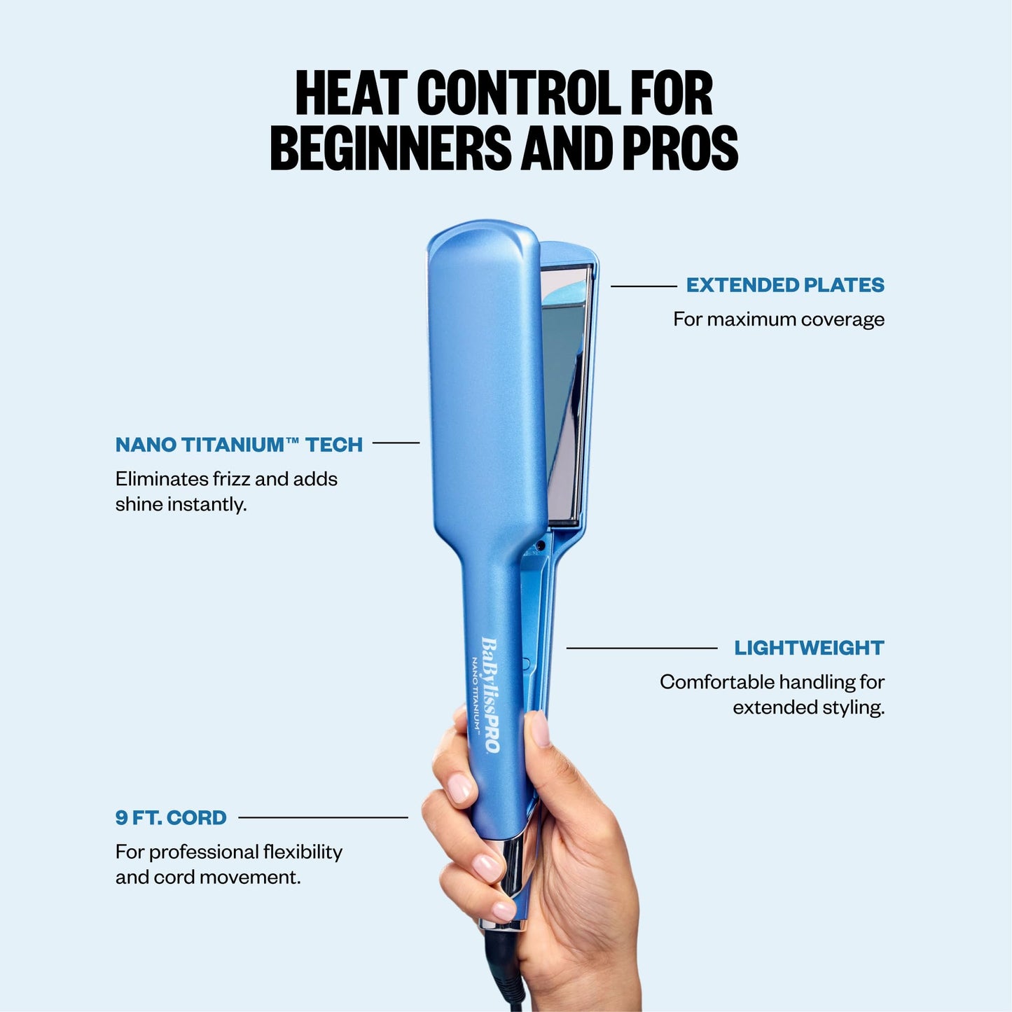 BaBylissPRO Nano Titanium 2-in. Flat Iron Hair Straightener
