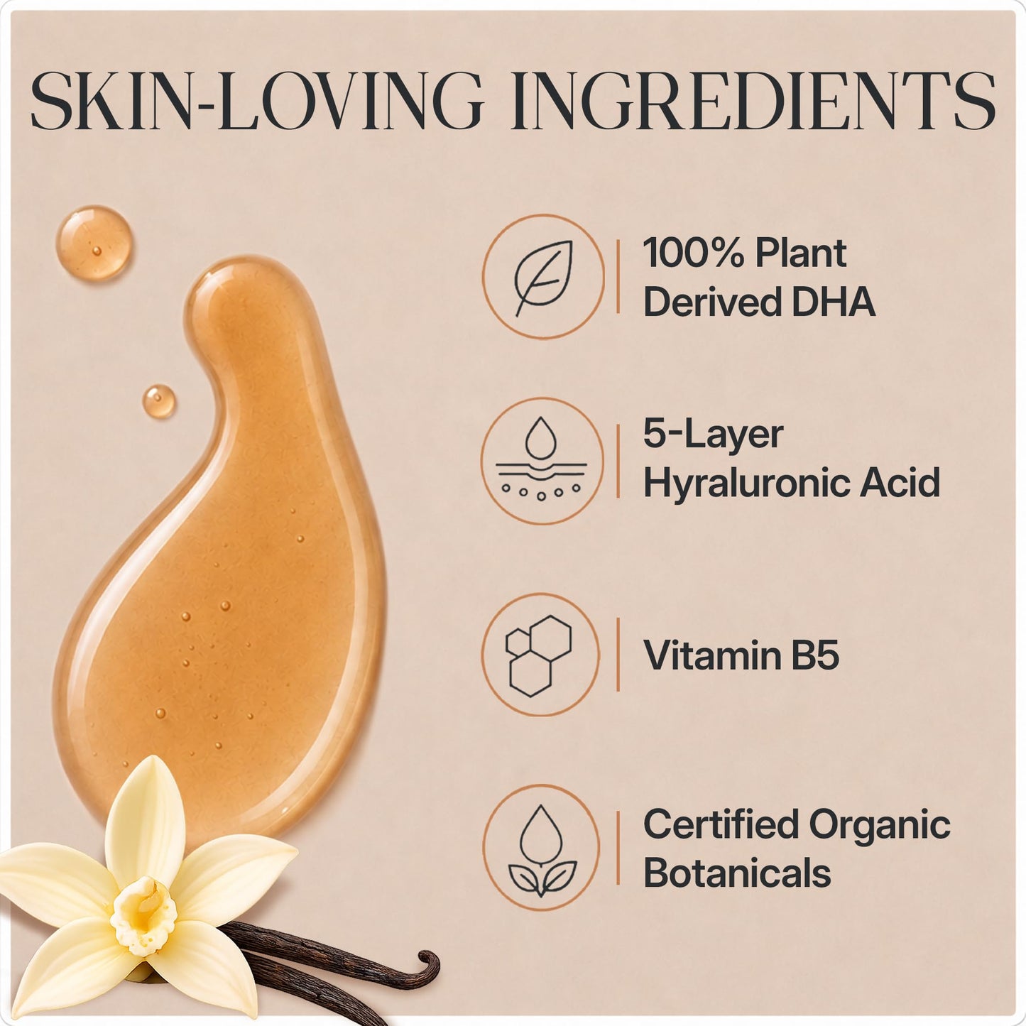 Face Tanner – Self Tan Serum w/Hyaluronic Acid, US Made with Certified Organic Ingredients, Streak-Free, No Orange, Natural Glow, Sensitive Skin Safe, Sunless Facial Tanner, Medium to Dark, 2.0 fl oz