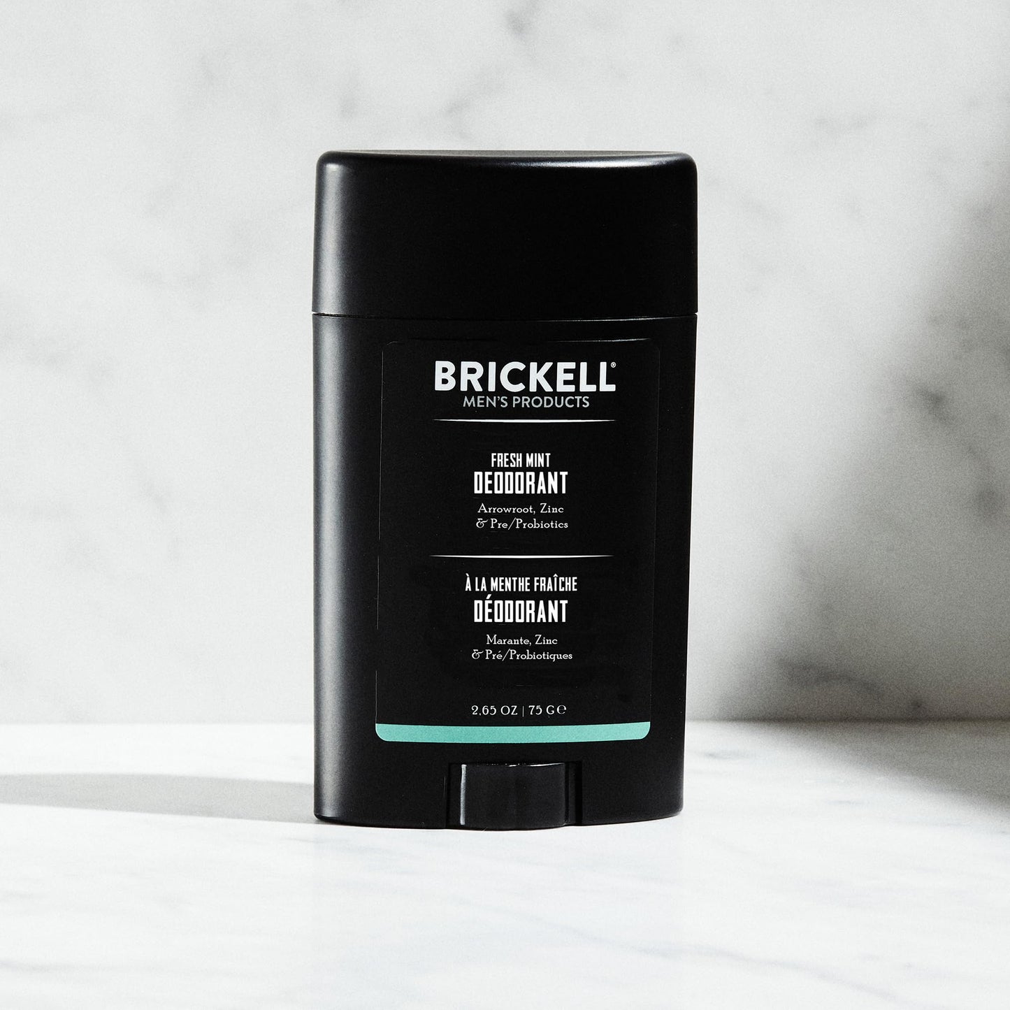 Brickell Men's Products Deodorant For Men, Aluminum, Alcohol, and Baking Soda Free, With Arrow Root Powder, Olive Oil, and Inulin, 2.65 Ounce, Fresh Mint