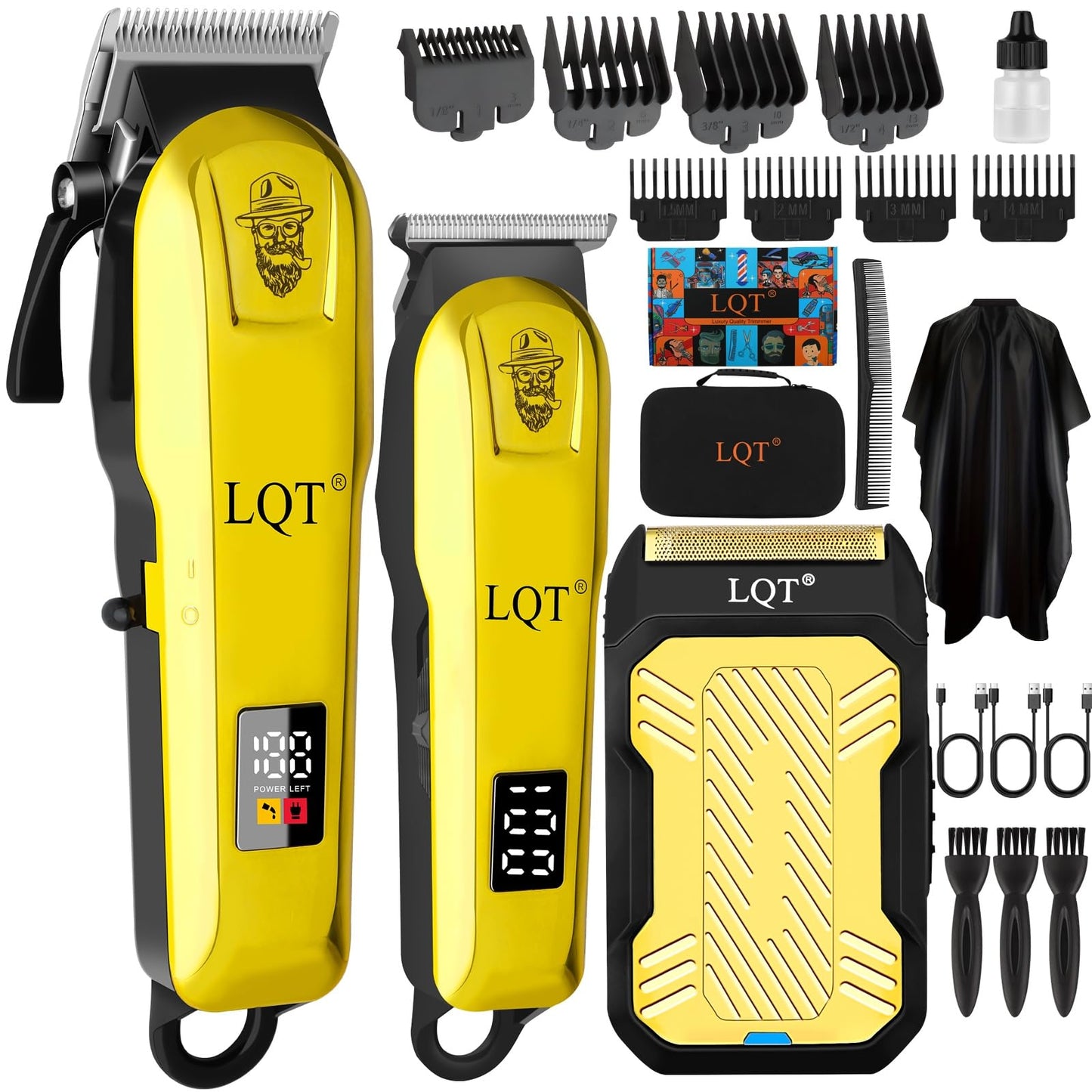 LQT Cordless Hair Clippers for Men Electric Beard and Mustache Trimmer & Foil Shaver Professional Rechargeable Hair Trimmer Gifts for Birthday Christmas to Son Husband Father Men Gifts