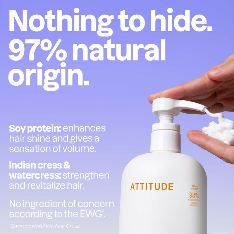 ATTITUDE Volume and Shine Hair Conditioner, For Thin Hair, Naturally Derived Ingredients, Vegan Detangler, Dermatologically Tested, Soy Protein & Cranberries, 32 Fl Oz