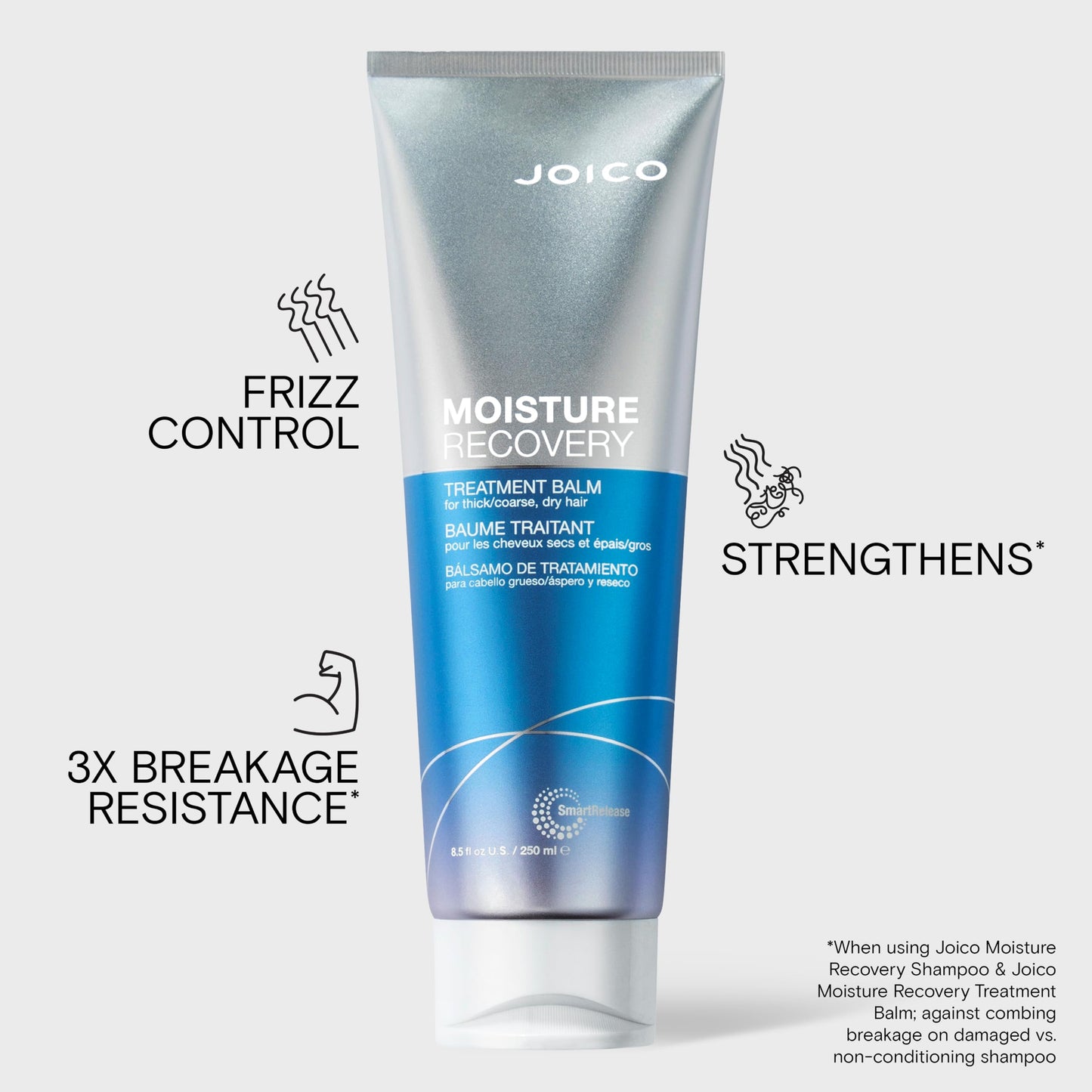 Joico Moisture Recovery Treatment Balm | For Thick, Coarse, Dry Hair | Restore Moisture, Smoothness, Strength, & Elasticity | Reduce Breakage & Frizz | With Jojoba Oil & Shea Butter | 8.5 Fl Oz